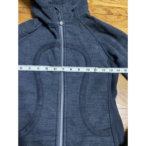 lululemon Gray & Black Scuba Full Zip Hooded Hoodie - 2 - Picture 6 of 10